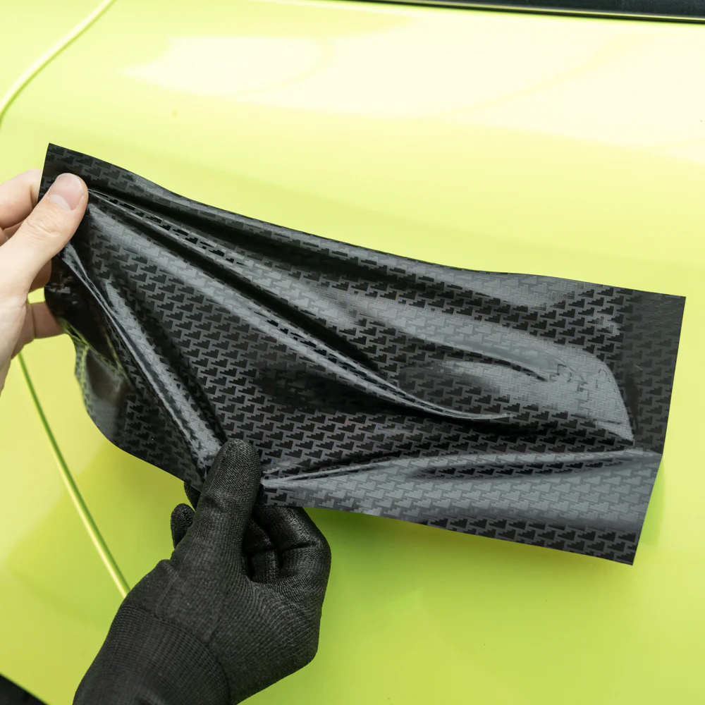 3D Diamond Black Carbon Fiber Vinyl Wrap - Image 4