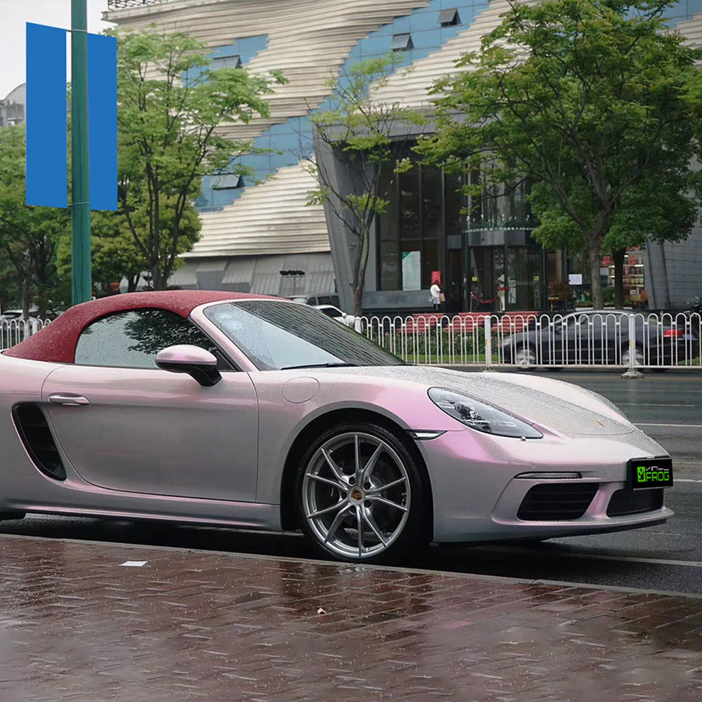 Candy Metallic Gray Pink Vinyl Wrap - Image 7