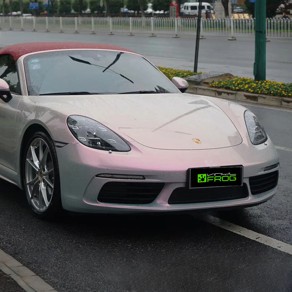 Candy Metallic Gray Pink Vinyl Wrap - Image 8