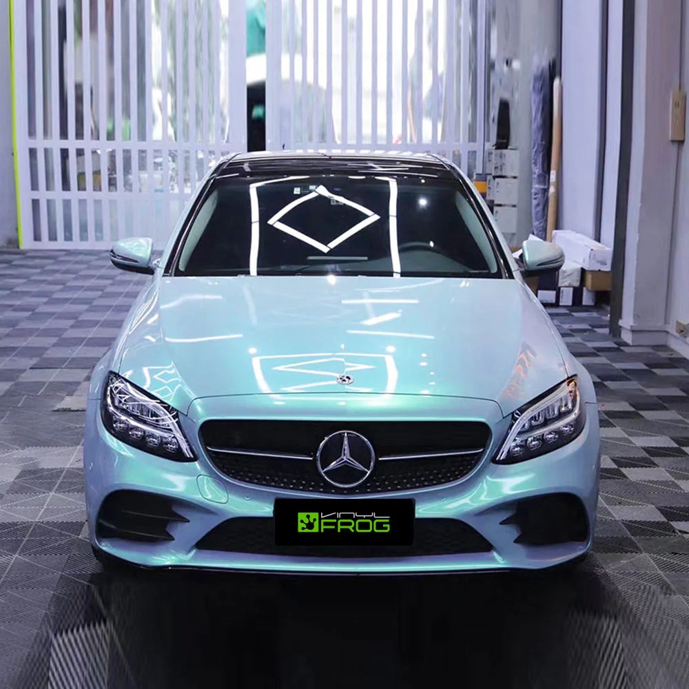 Candy Metallic Magic Gray Green Vinyl Wrap - Image 5