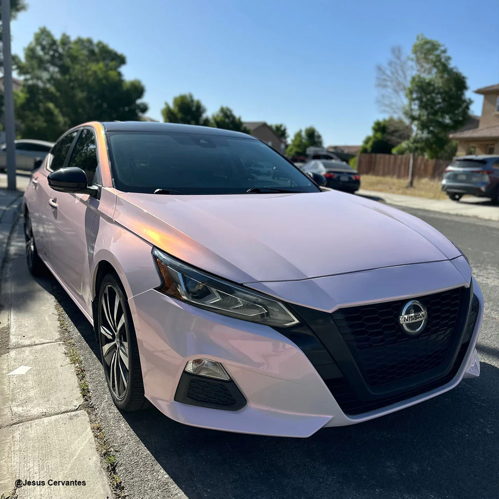 Candy Metallic Pink White Vinyl Wrap - Image 6