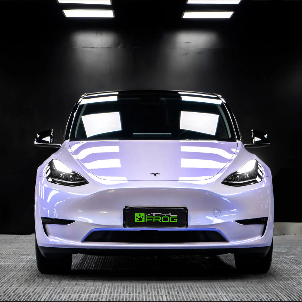 Candy Metallic Silver Gray Blue Vinyl Wrap - Image 2