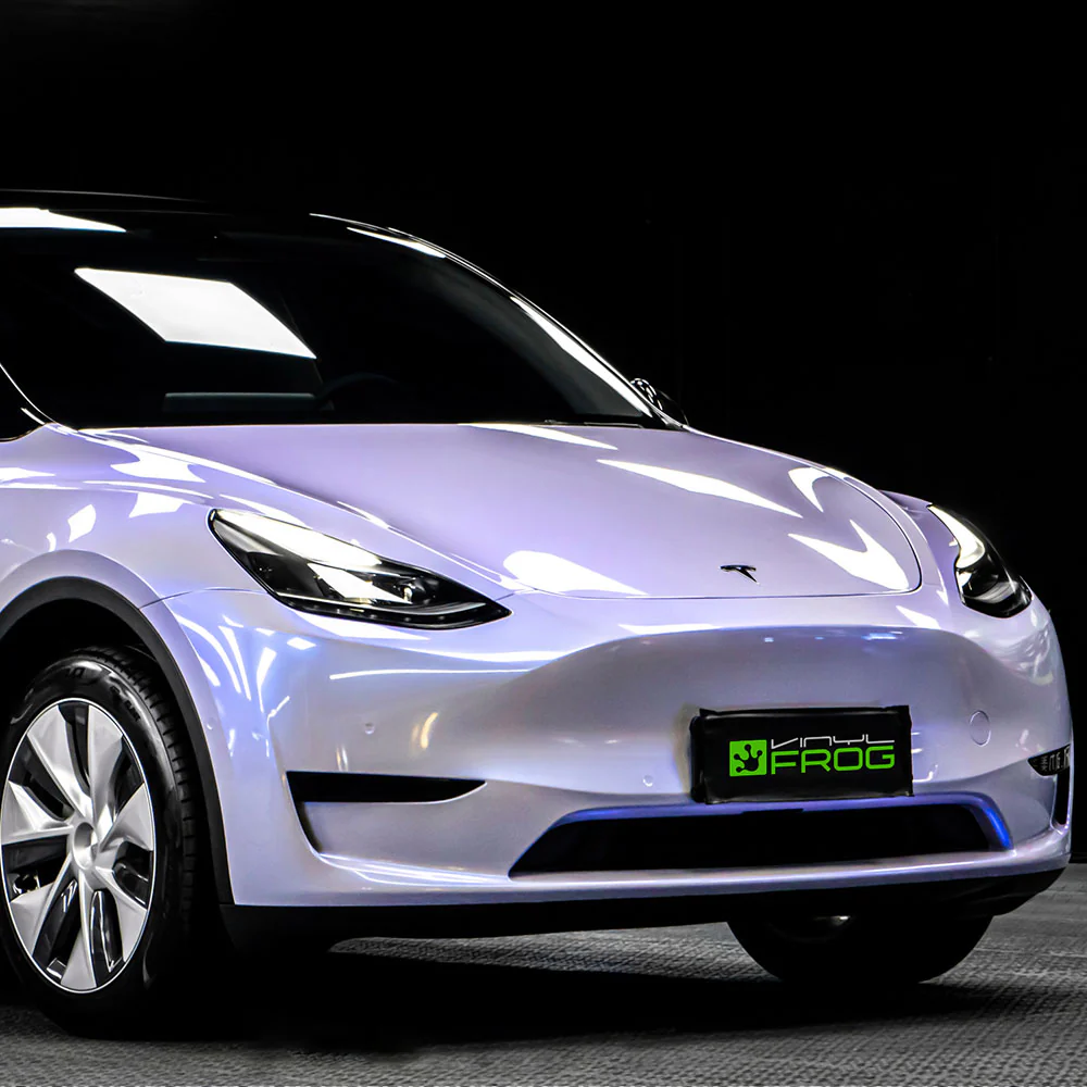 Candy Metallic Silver Gray Blue Vinyl Wrap - Image 3