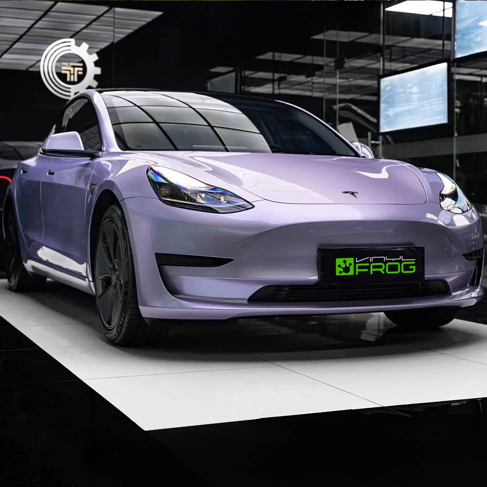 Candy Metallic Silver Gray Blue Vinyl Wrap - Image 4