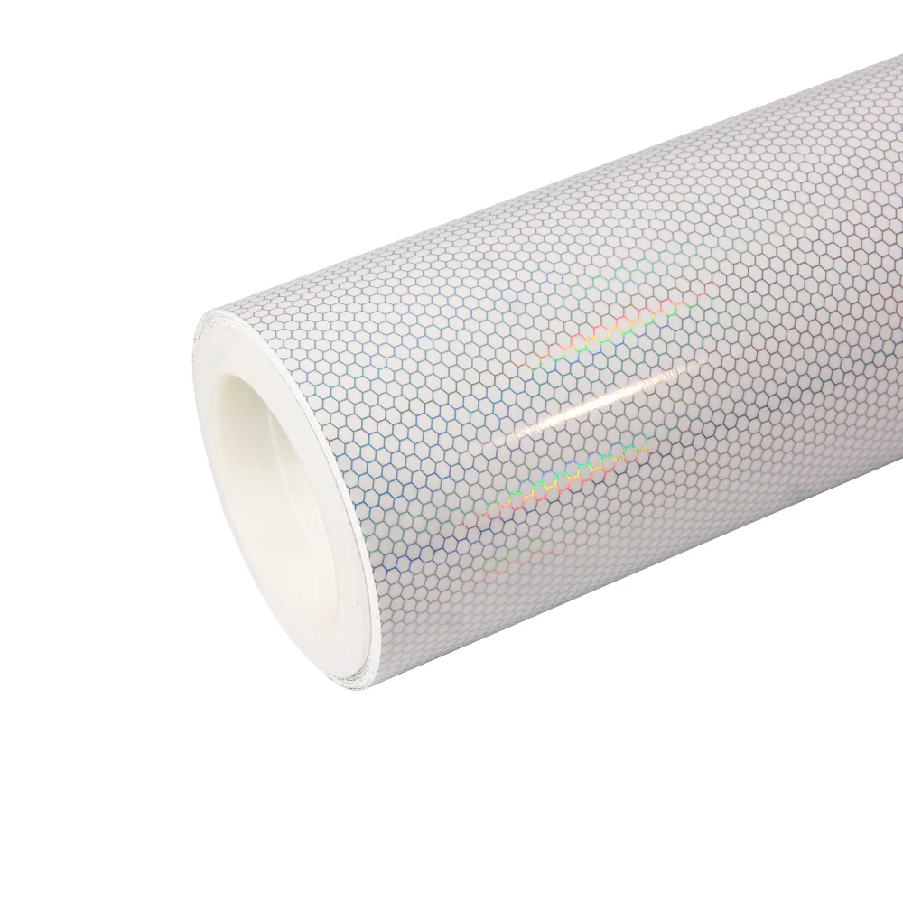 Clear Holographic Honeycomb Headlight Film with Air Channel Paper Liner - Image 3