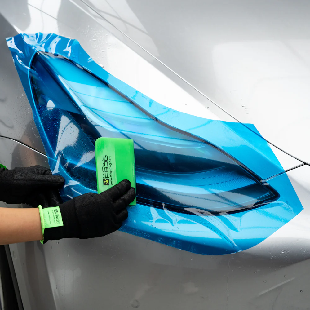 Deep Blue Headlight Film With Air Channel Paper Liner - Image 3