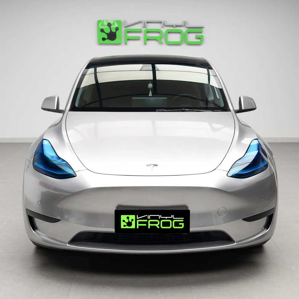 Deep Blue Headlight Film With Air Channel Paper Liner - Image 4