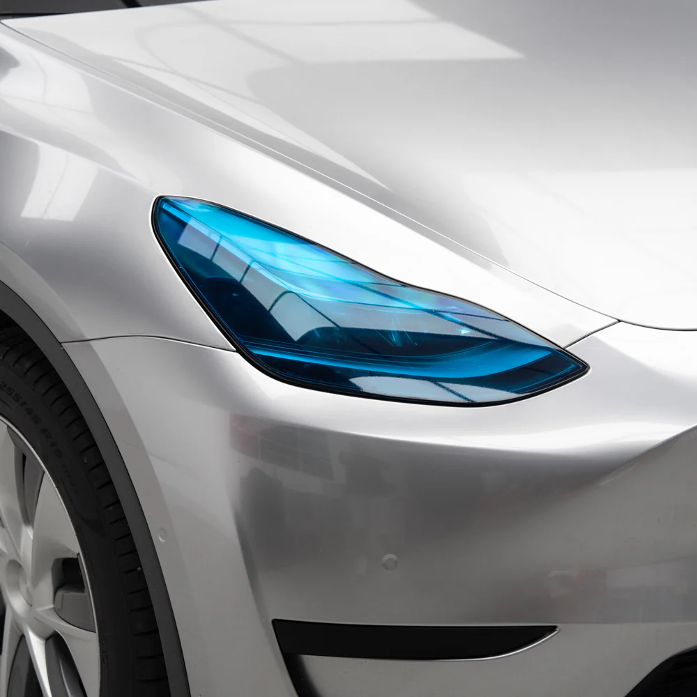 Deep Blue Headlight Film With Air Channel Paper Liner - Image 8