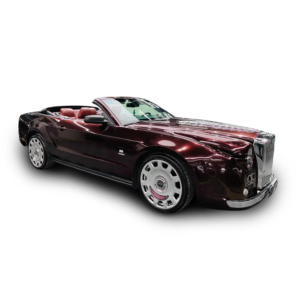 Glossy Metallic Black Rose Vinyl Wrap - Image 5