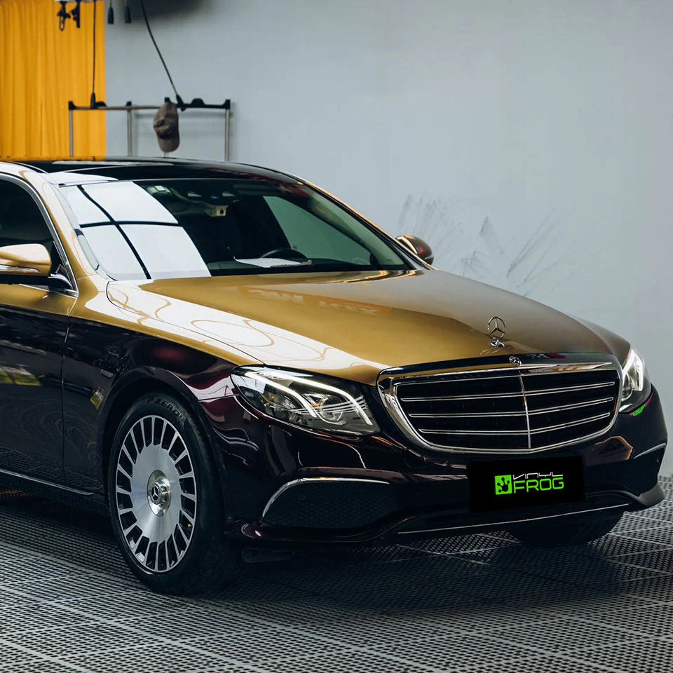 Glossy Metallic Champagne Gold Vinyl Wrap - Image 3