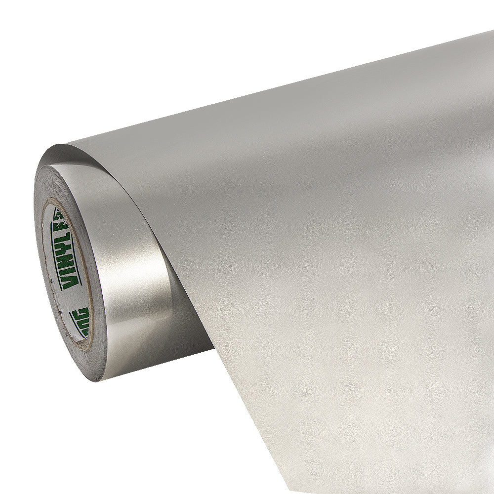 Glossy Metallic Champagne Silver Vinyl Wrap - Image 7