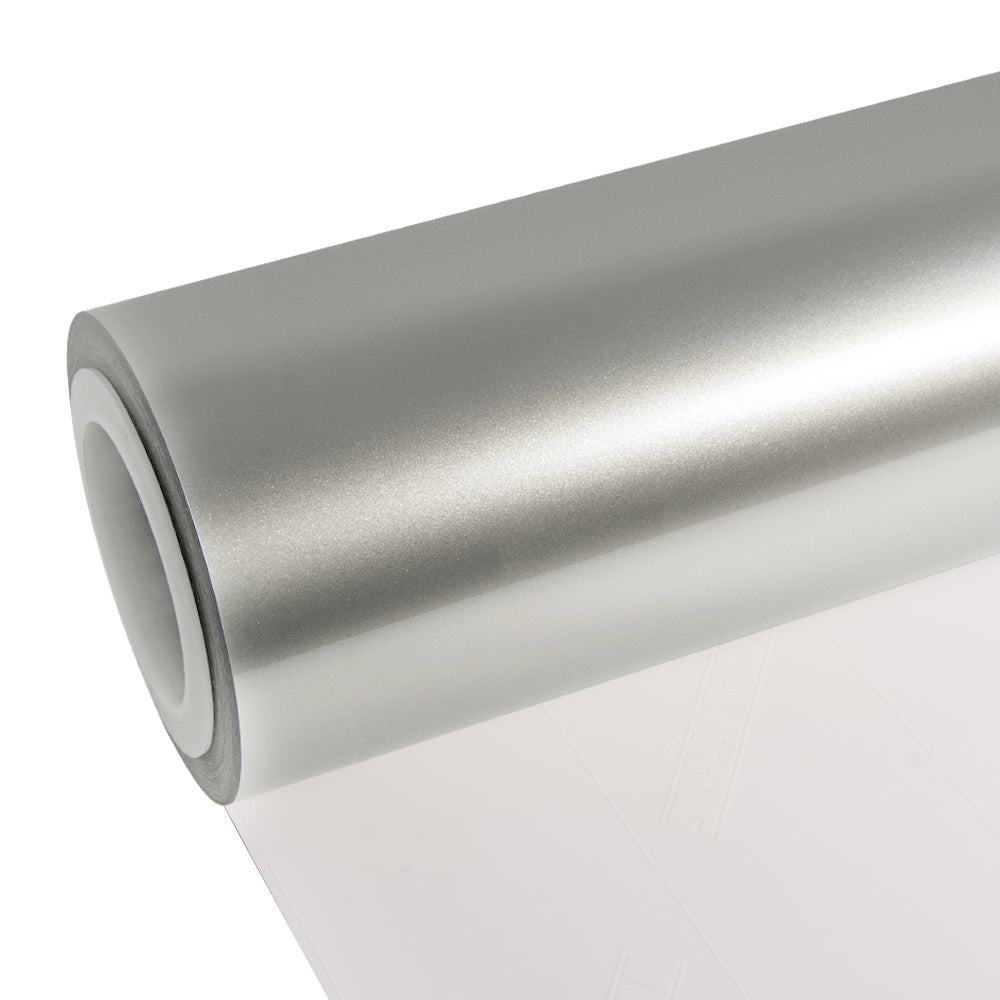 Glossy Metallic Champagne Silver Vinyl Wrap - Image 8