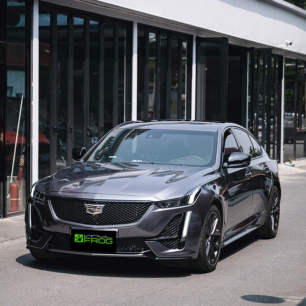 Glossy Metallic Dark Gray Vinyl Wrap - Image 2