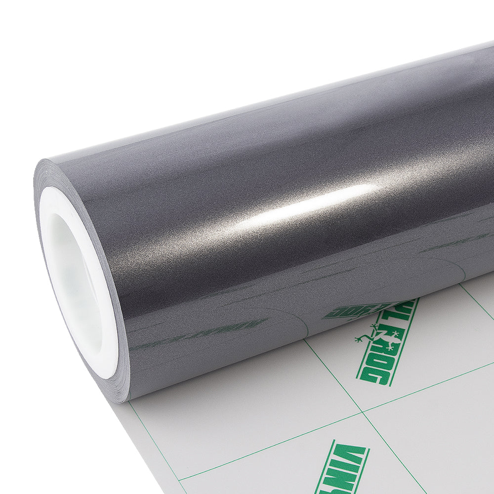 Glossy Metallic Dark Gray Vinyl Wrap - Image 5
