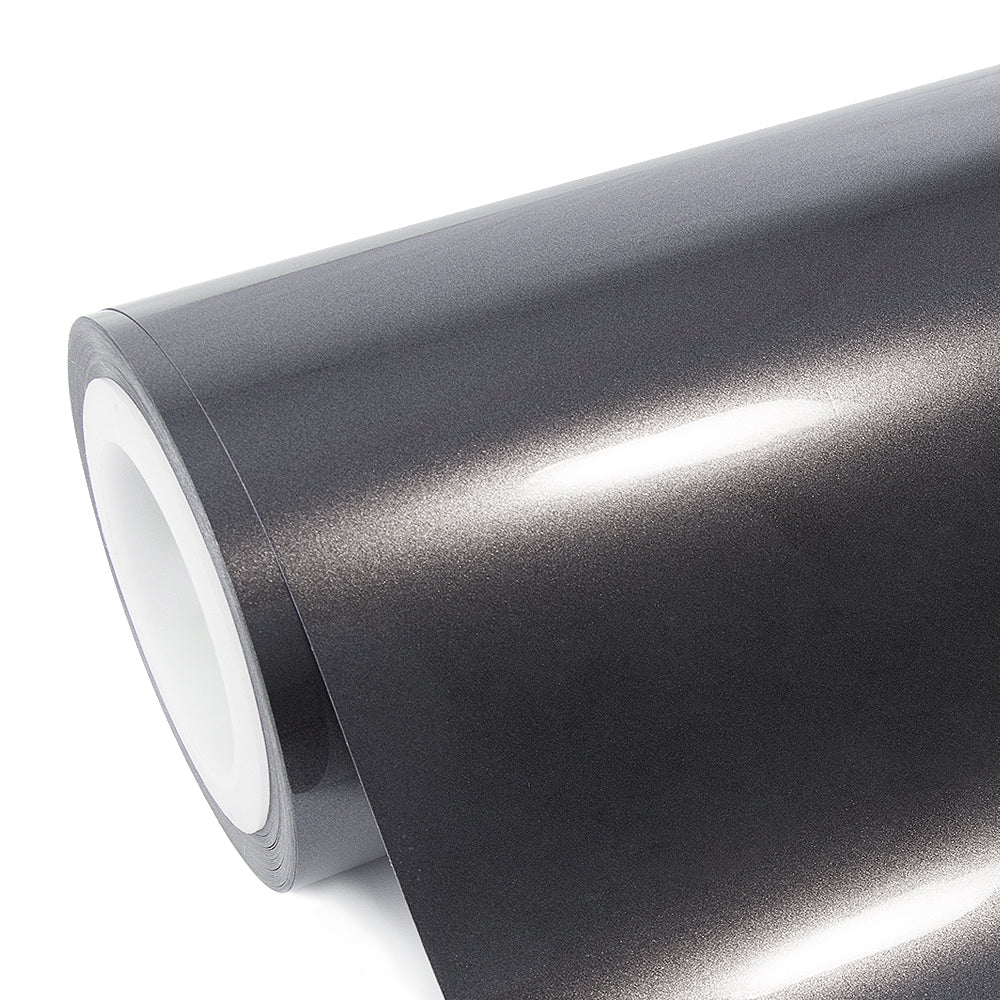 Glossy Metallic Dark Gray Vinyl Wrap - Image 6