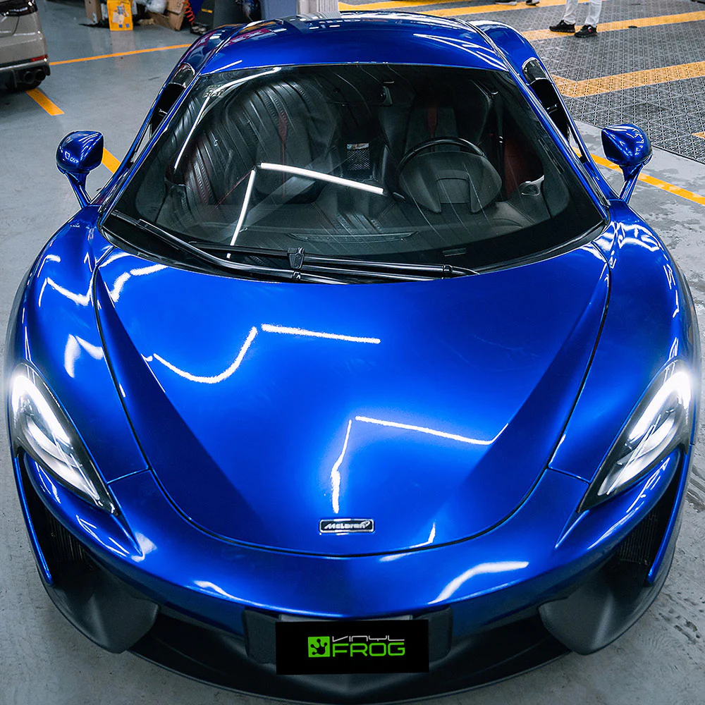 Glossy Metallic Deep Blue Vinyl Wrap - Image 5