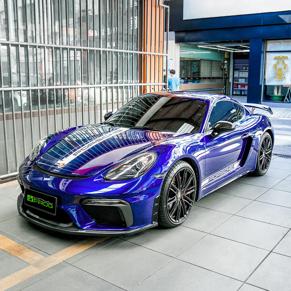 Glossy Metallic Deep Blue Vinyl Wrap - Image 6