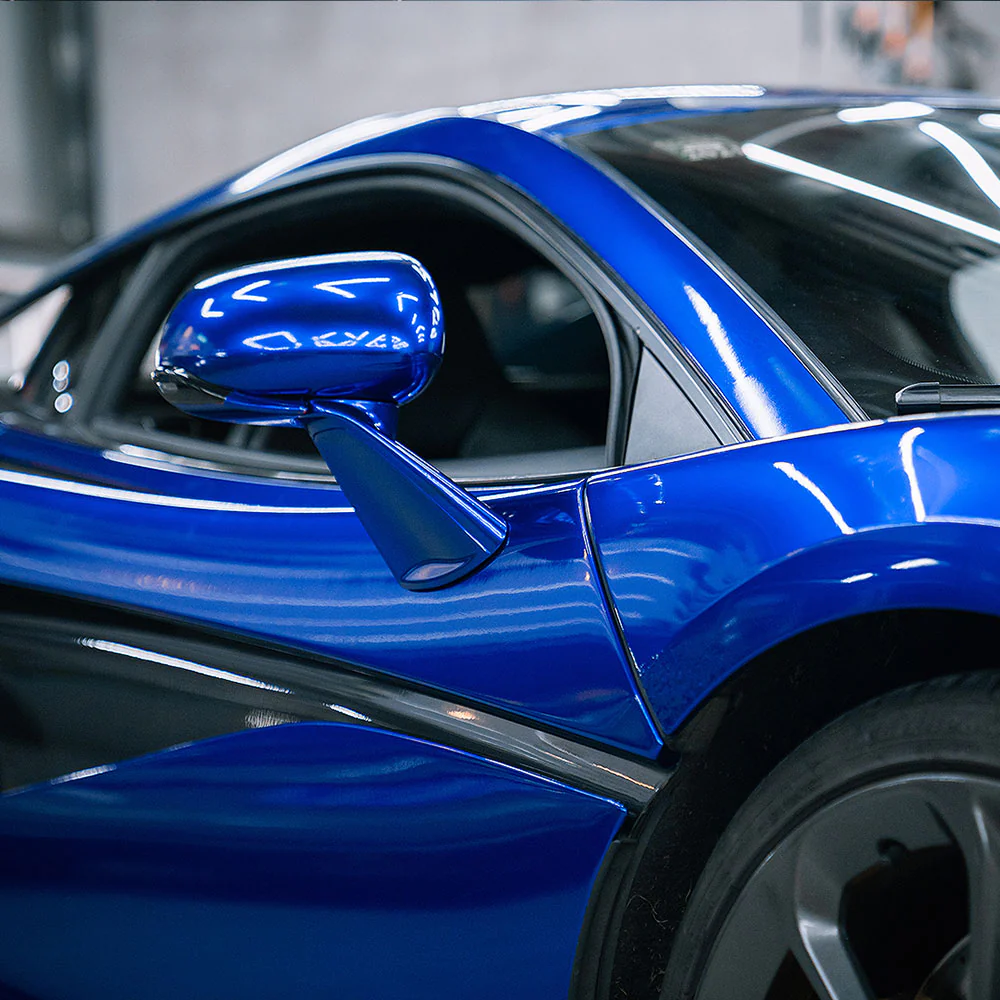 Glossy Metallic Deep Blue Vinyl Wrap - Image 9