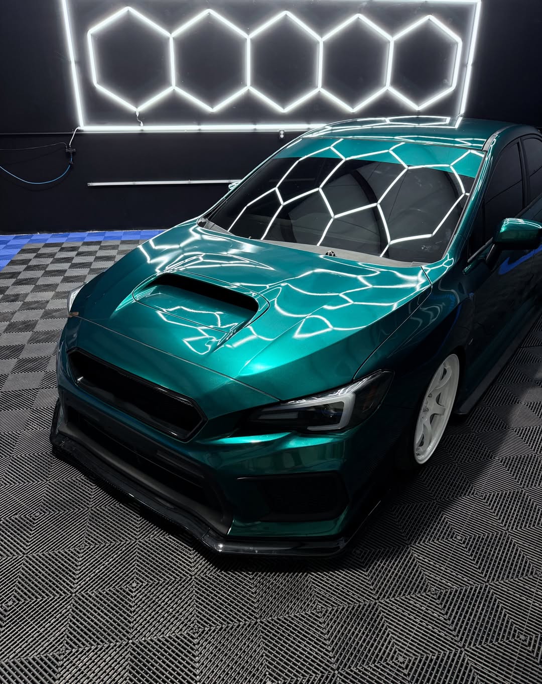 Glossy Metallic Deep Sea Green Vinyl Wrap - Image 9