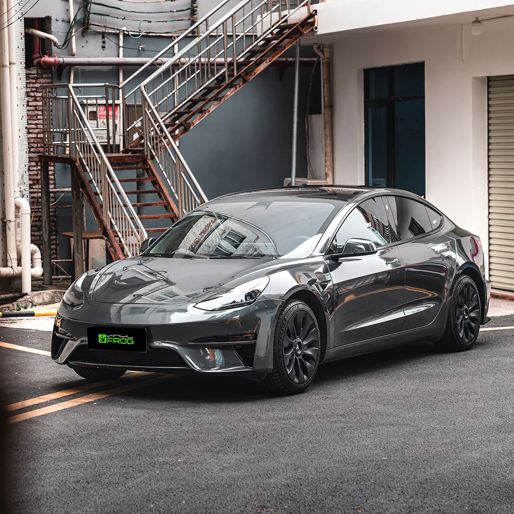 Glossy Metallic Dim Gray Vinyl Wrap - Image 2