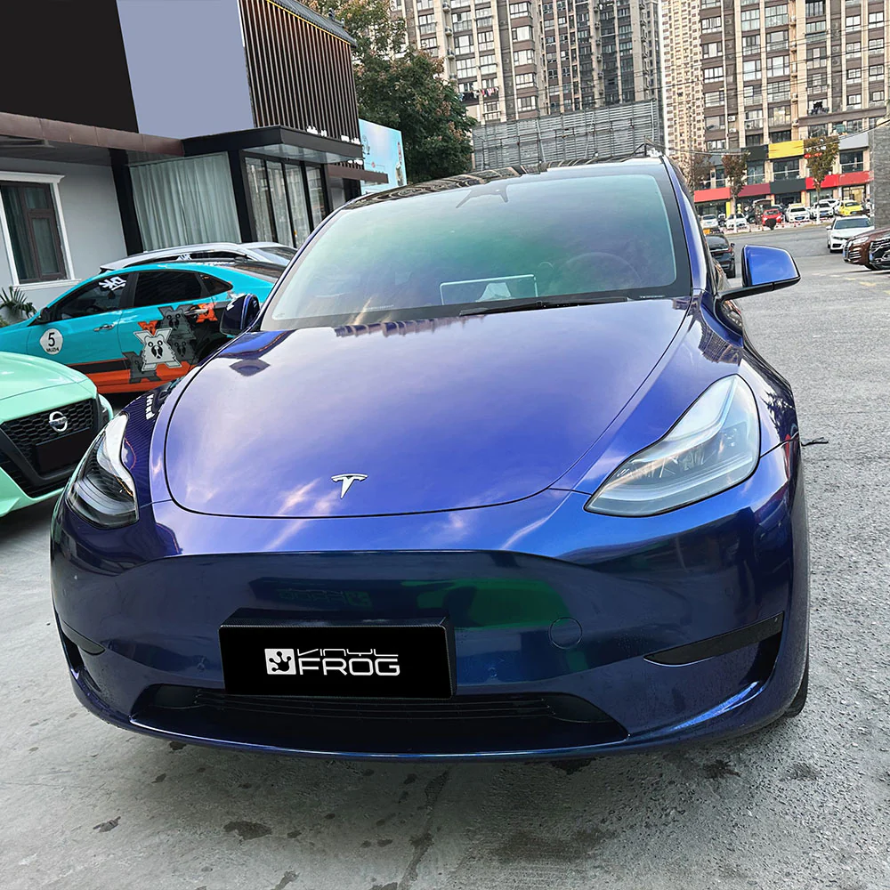 Glossy Metallic Everton Blue Vinyl Wrap - Image 4