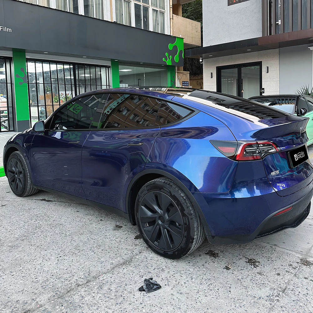 Glossy Metallic Everton Blue Vinyl Wrap - Image 5