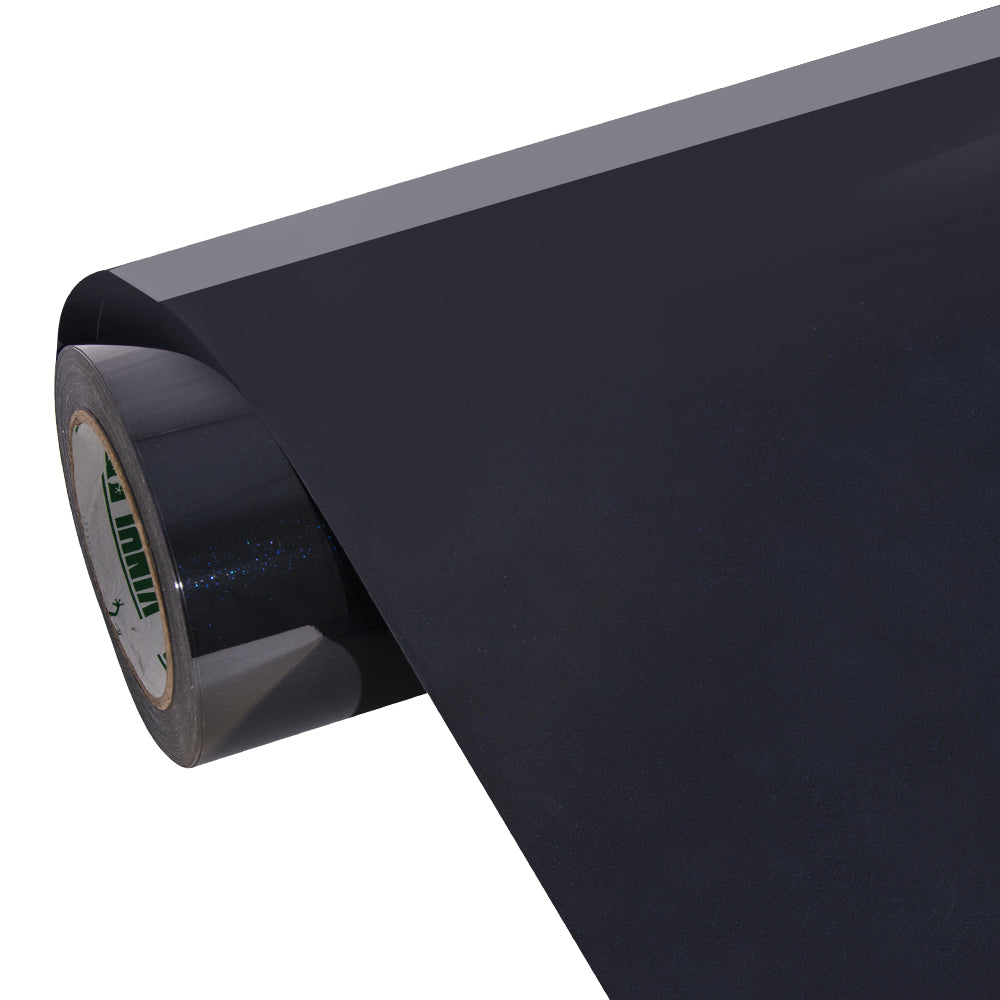 Glossy Metallic Glitter Black Blue Vinyl Wrap - Image 6