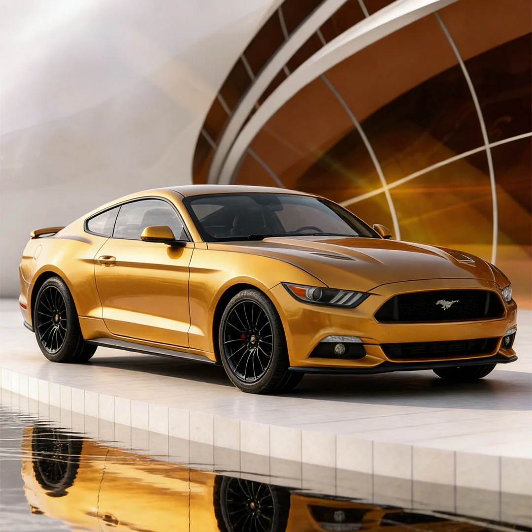 Glossy Metallic Gold Vinyl Wrap - Image 2