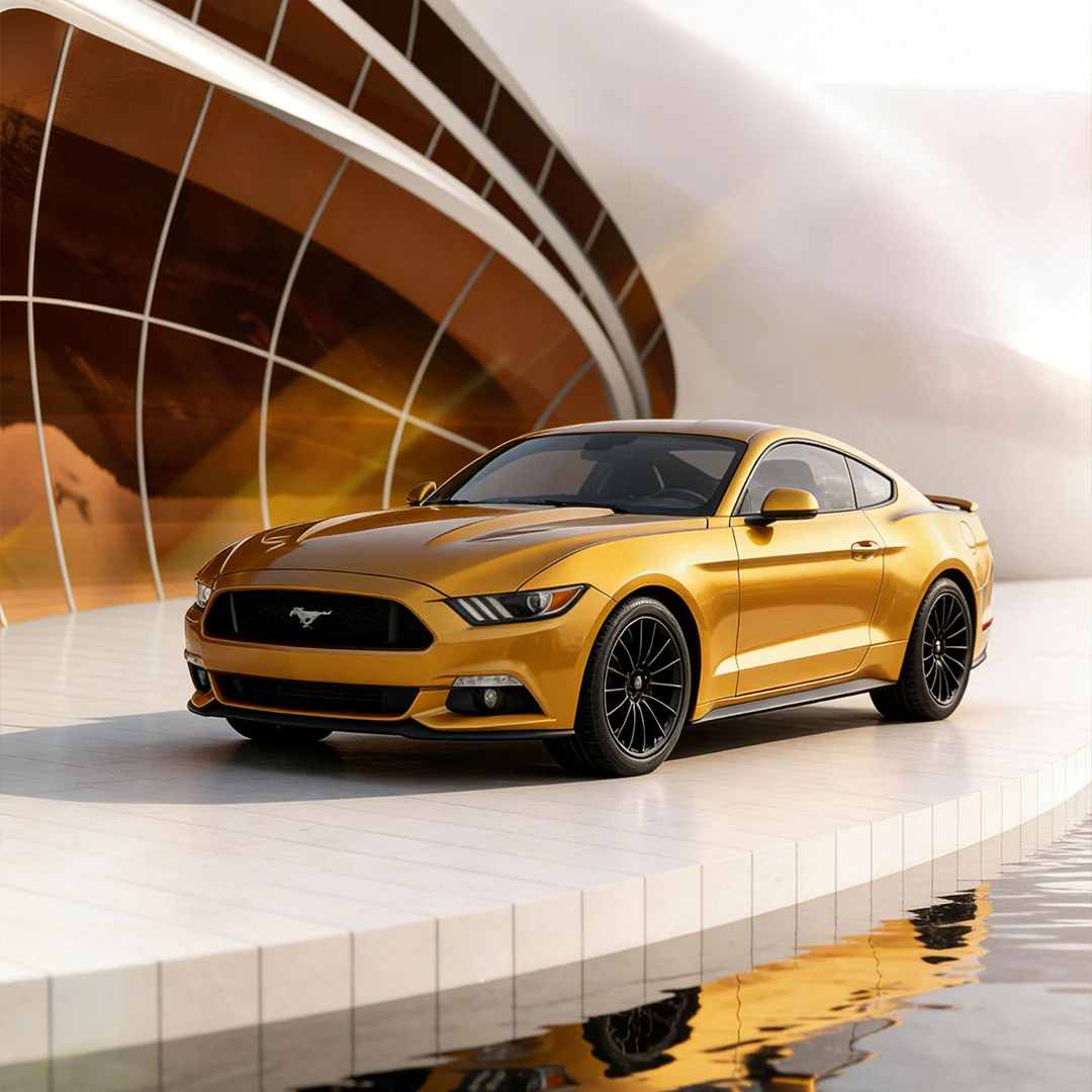 Glossy Metallic Gold Vinyl Wrap - Image 3