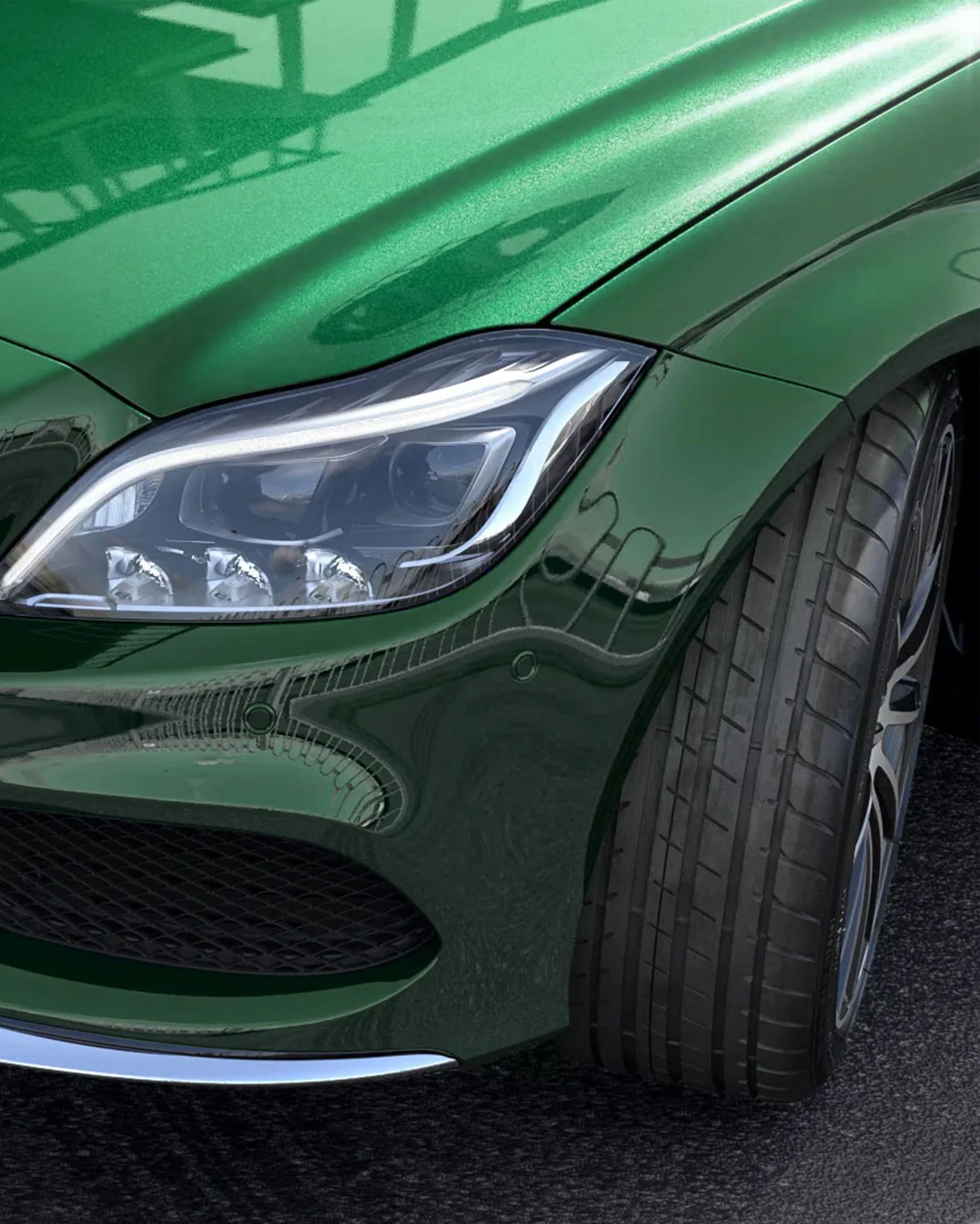 Glossy Metallic Irish Green Color PPF (Paint Protection Film) - Image 5