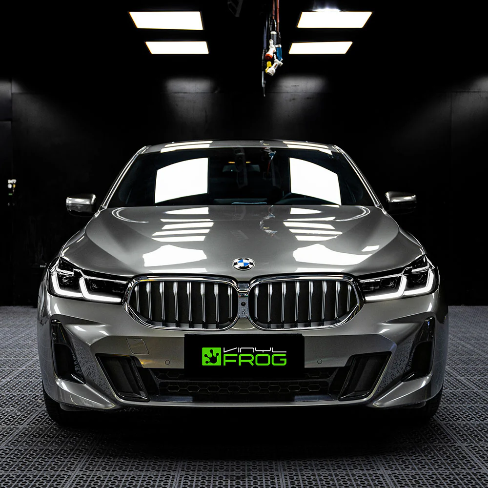 Glossy Metallic Liquid Silver Vinyl Wrap - Image 3