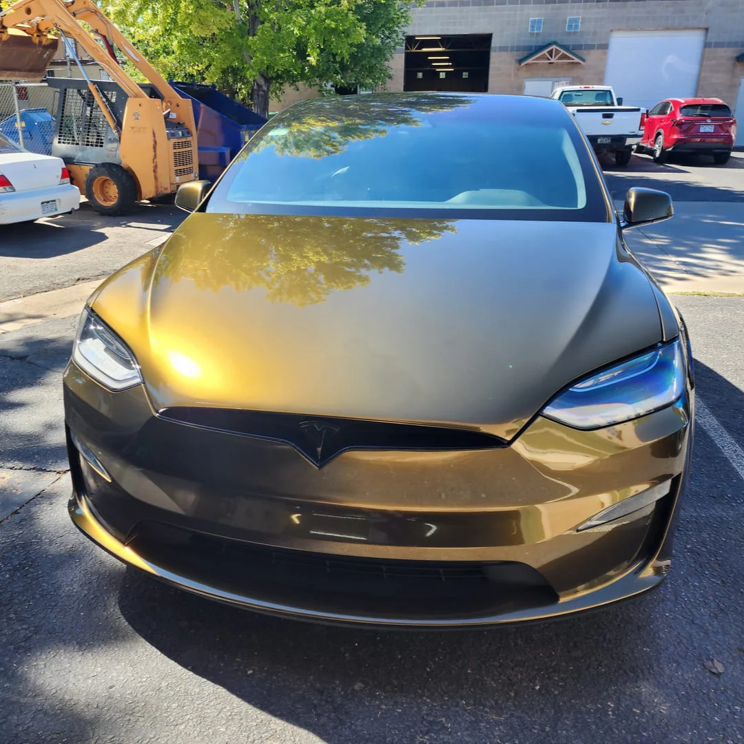 Glossy Metallic Midnight Gold Vinyl Wrap - Image 4