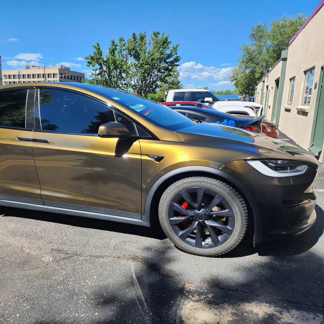 Glossy Metallic Midnight Gold Vinyl Wrap - Image 5