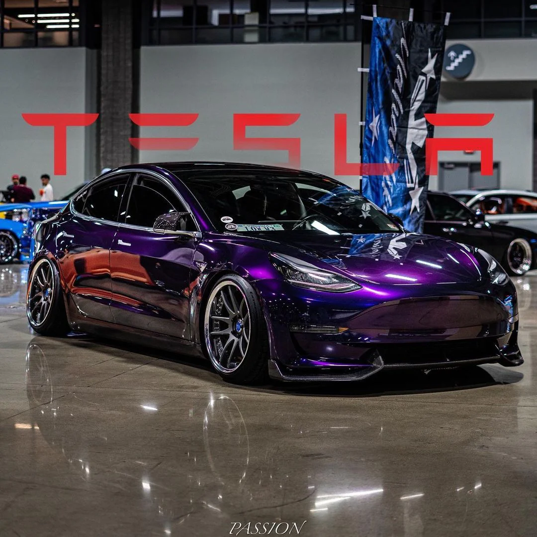 Glossy Metallic Midnight Purple Vinyl Wrap - Image 4