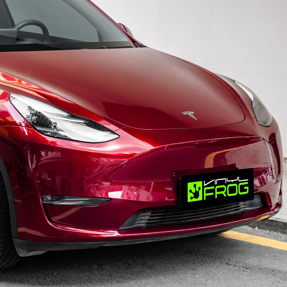 Glossy Metallic Rosewood Red Vinyl Wrap - Image 5