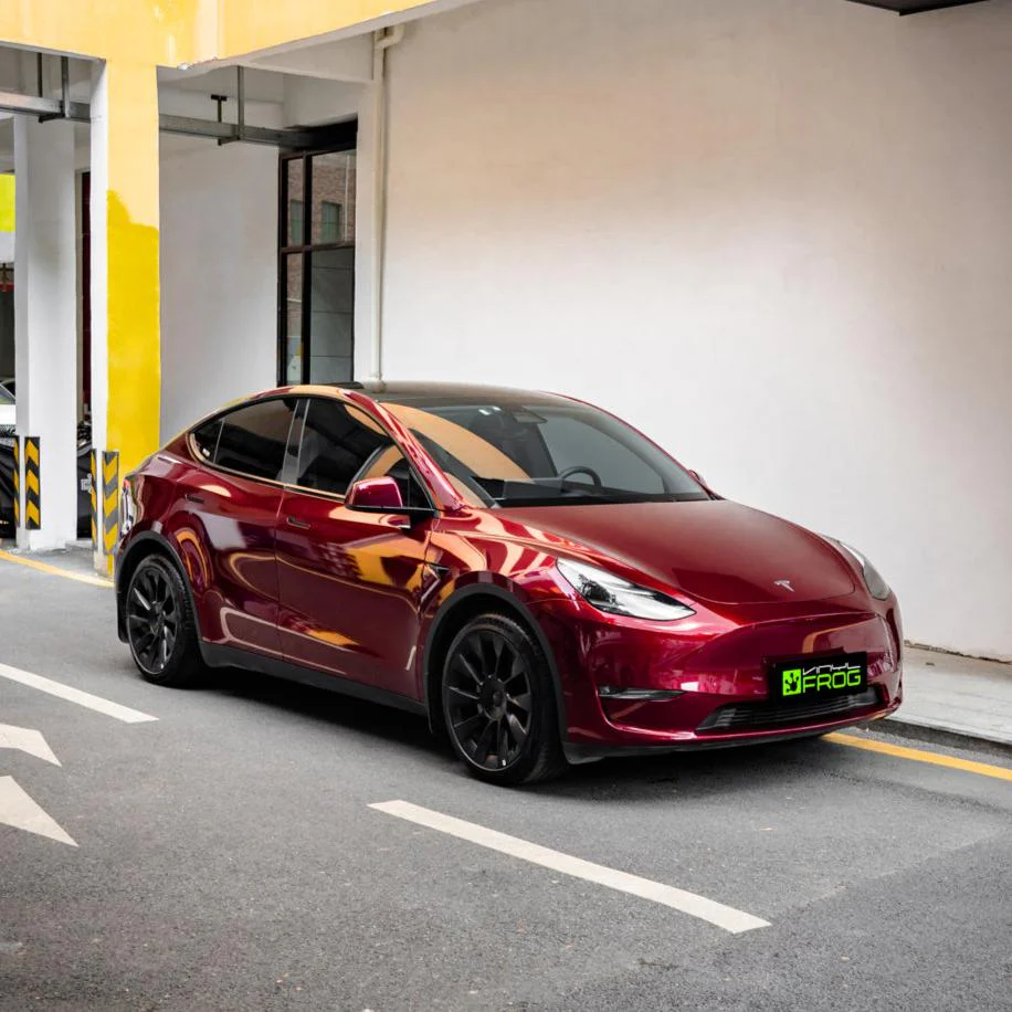 Glossy Metallic Rosewood Red Vinyl Wrap - Image 6