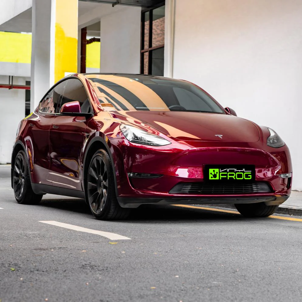 Glossy Metallic Rosewood Red Vinyl Wrap - Image 7