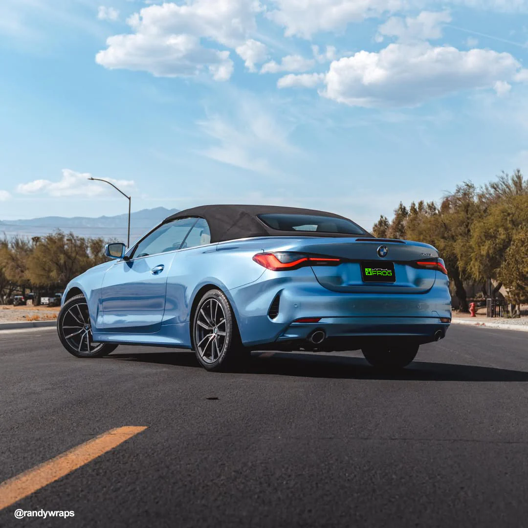 Glossy Metallic Silver Lake Blue Vinyl Wrap - Image 6