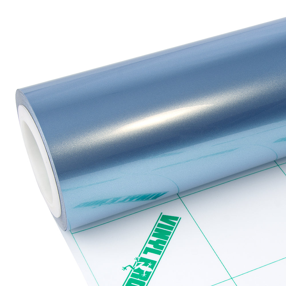 Glossy Metallic Silver Lake Blue Vinyl Wrap - Image 7