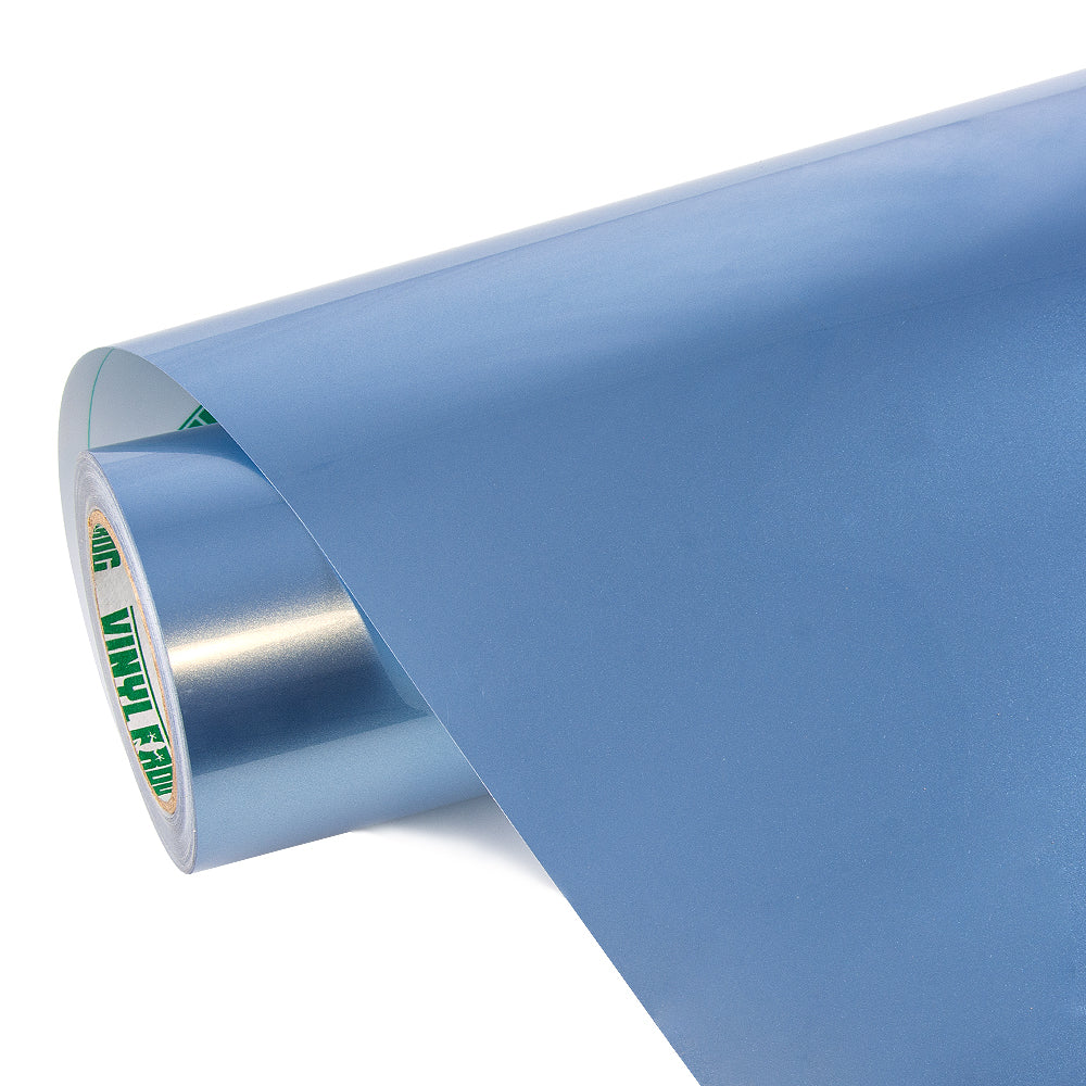 Glossy Metallic Silver Lake Blue Vinyl Wrap - Image 9