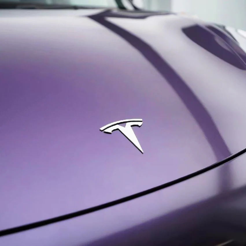 Glossy Metallic Violet Gray Vinyl Wrap - Image 3