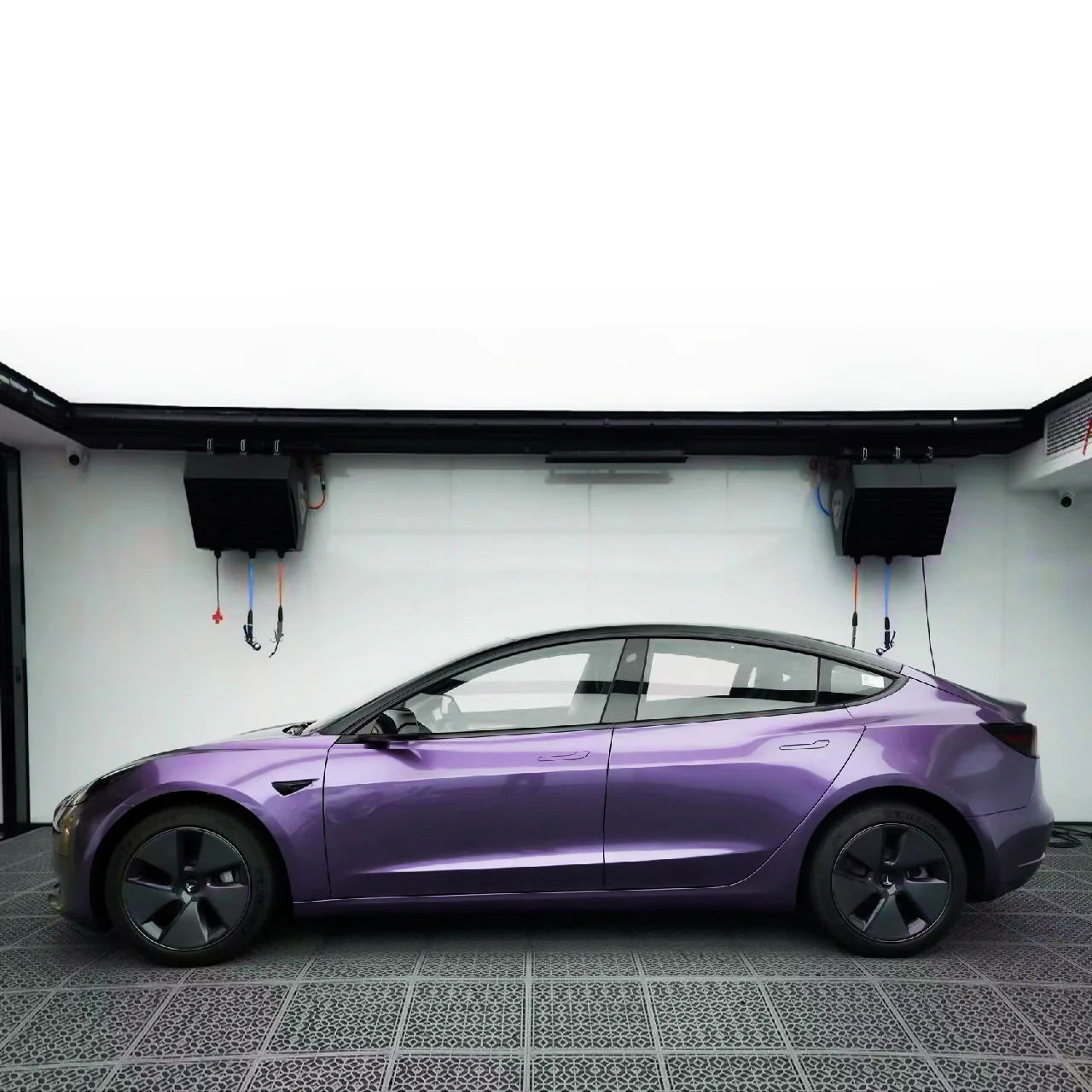 Glossy Metallic Violet Gray Vinyl Wrap - Image 5