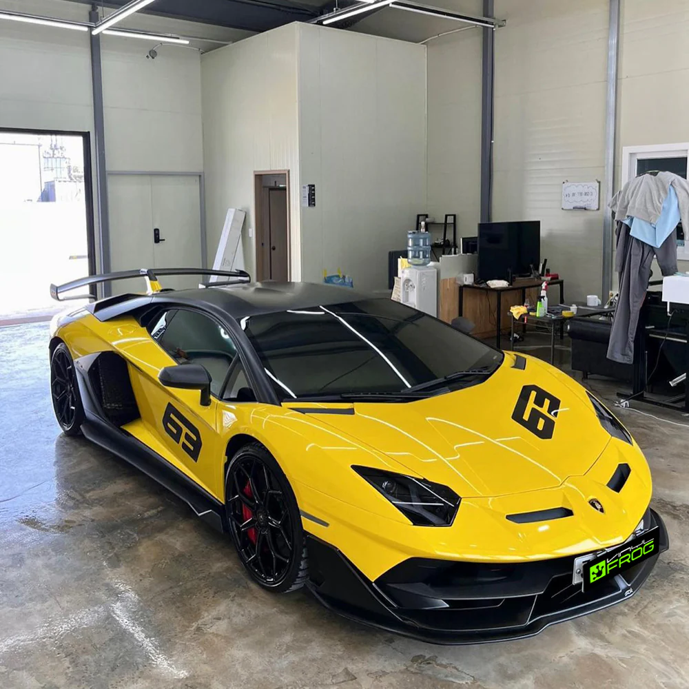 High Glossy Racing Yellow Vinyl Wrap - Image 2