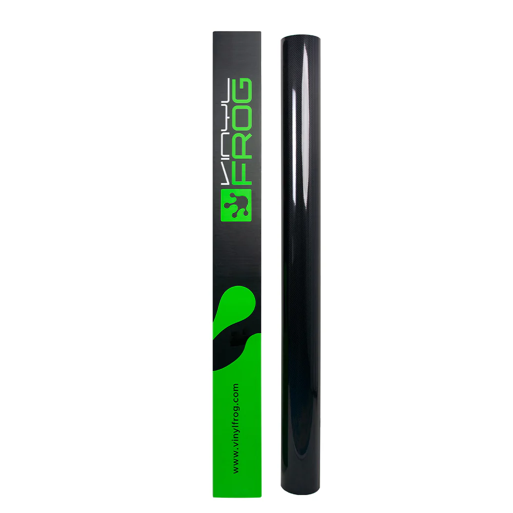 Glossy Spiral Black Carbon Fiber Vinyl Wrap - Image 7