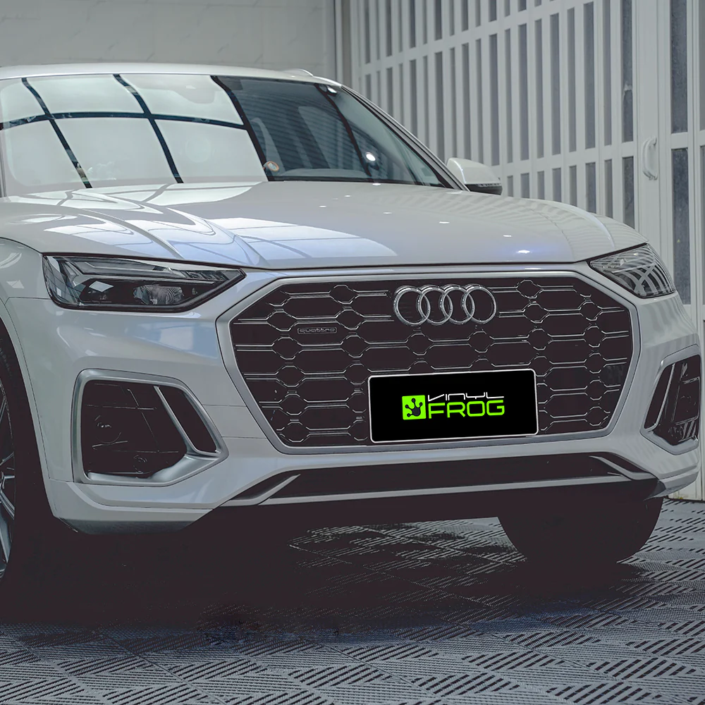 Glossy White Blue Vinyl Wrap - Image 2