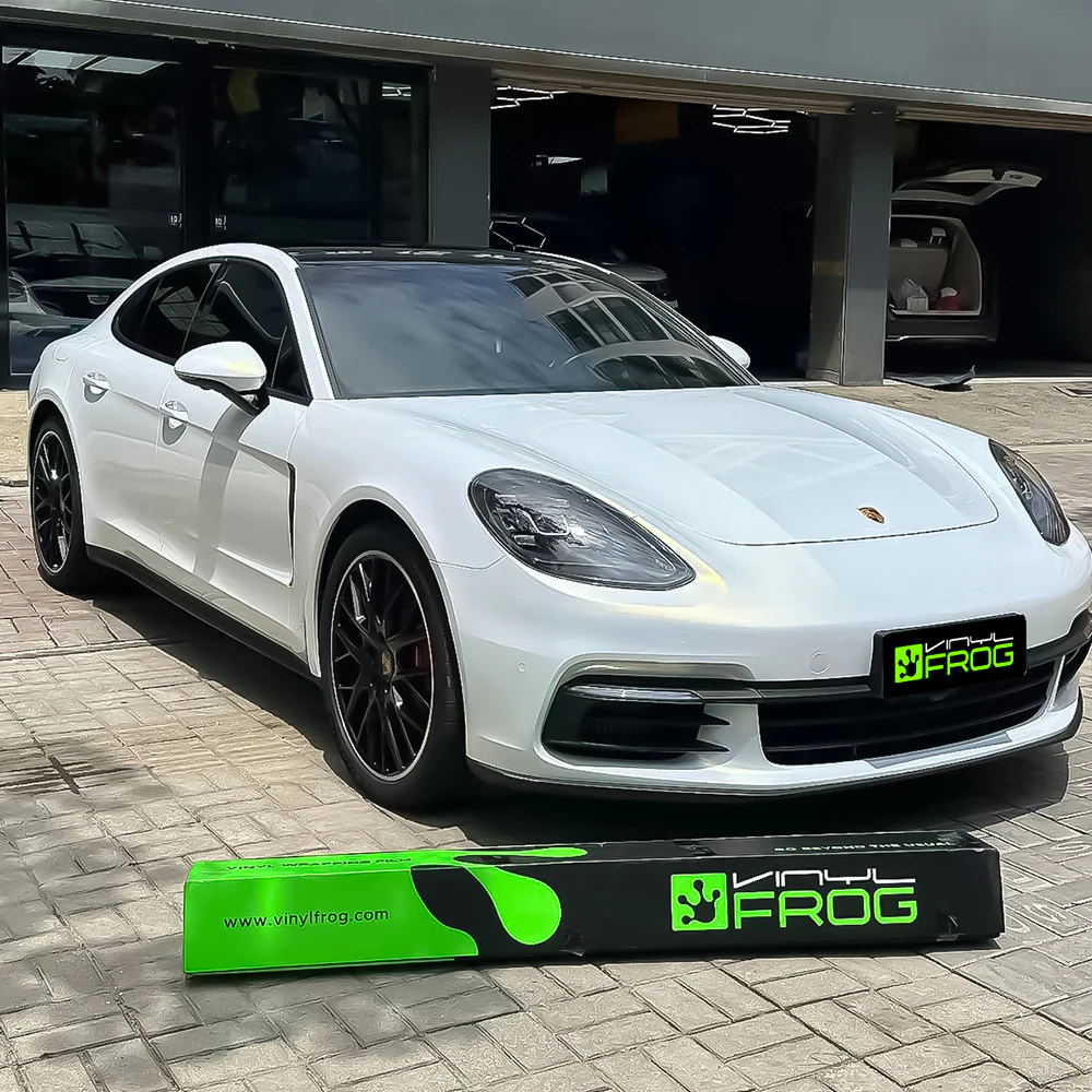 Glossy White Gold Vinyl Wrap - Image 9