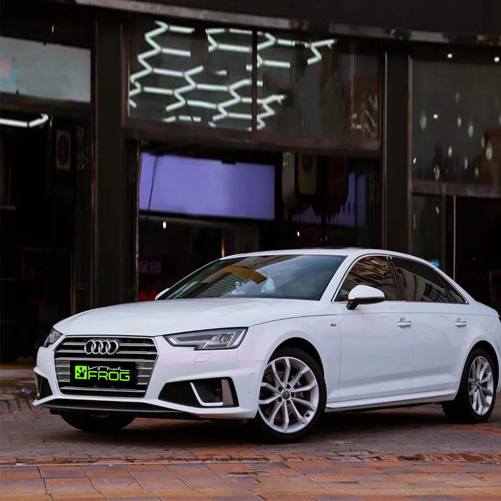 Glossy White Red Vinyl Wrap - Image 5