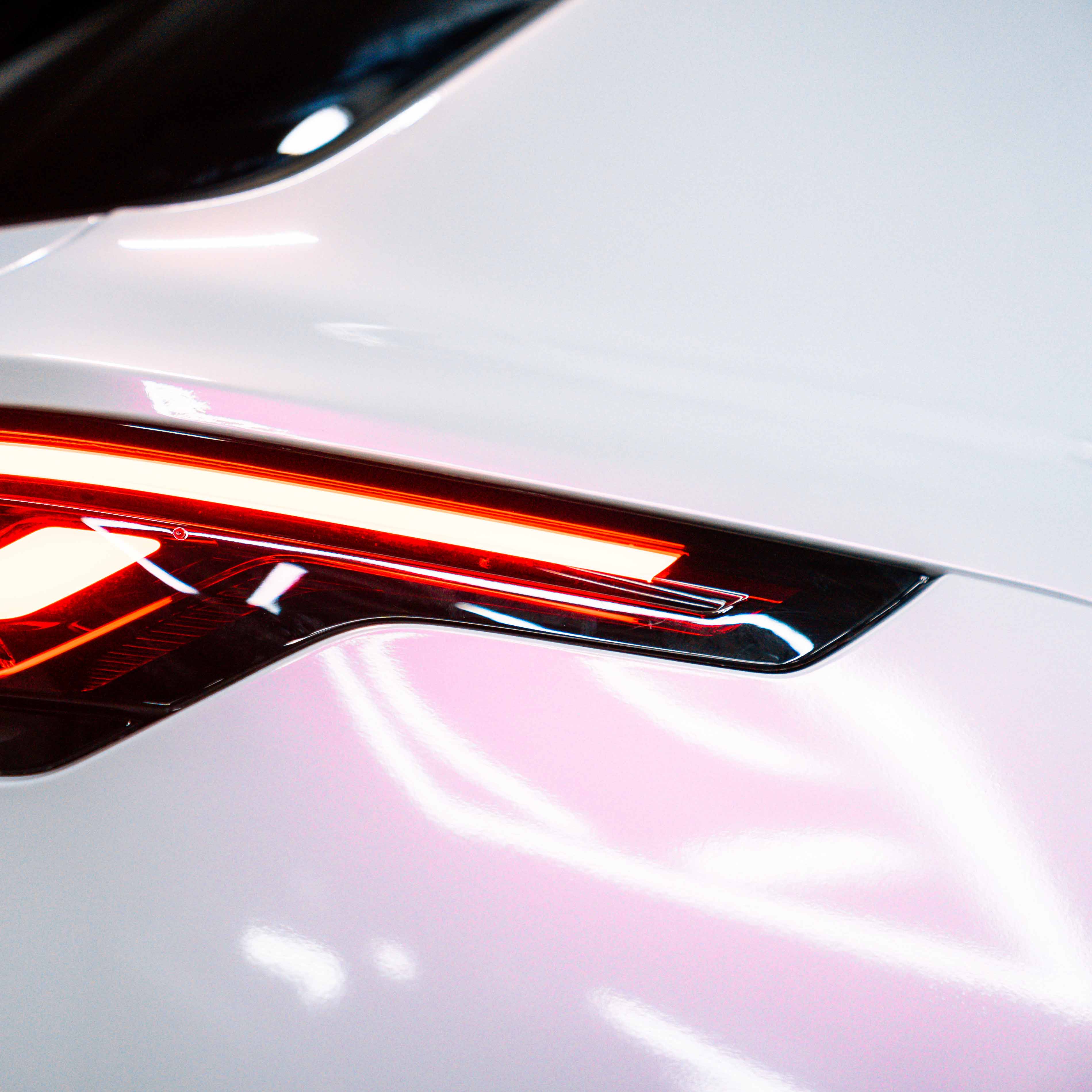 Glossy White Red Vinyl Wrap - Image 6