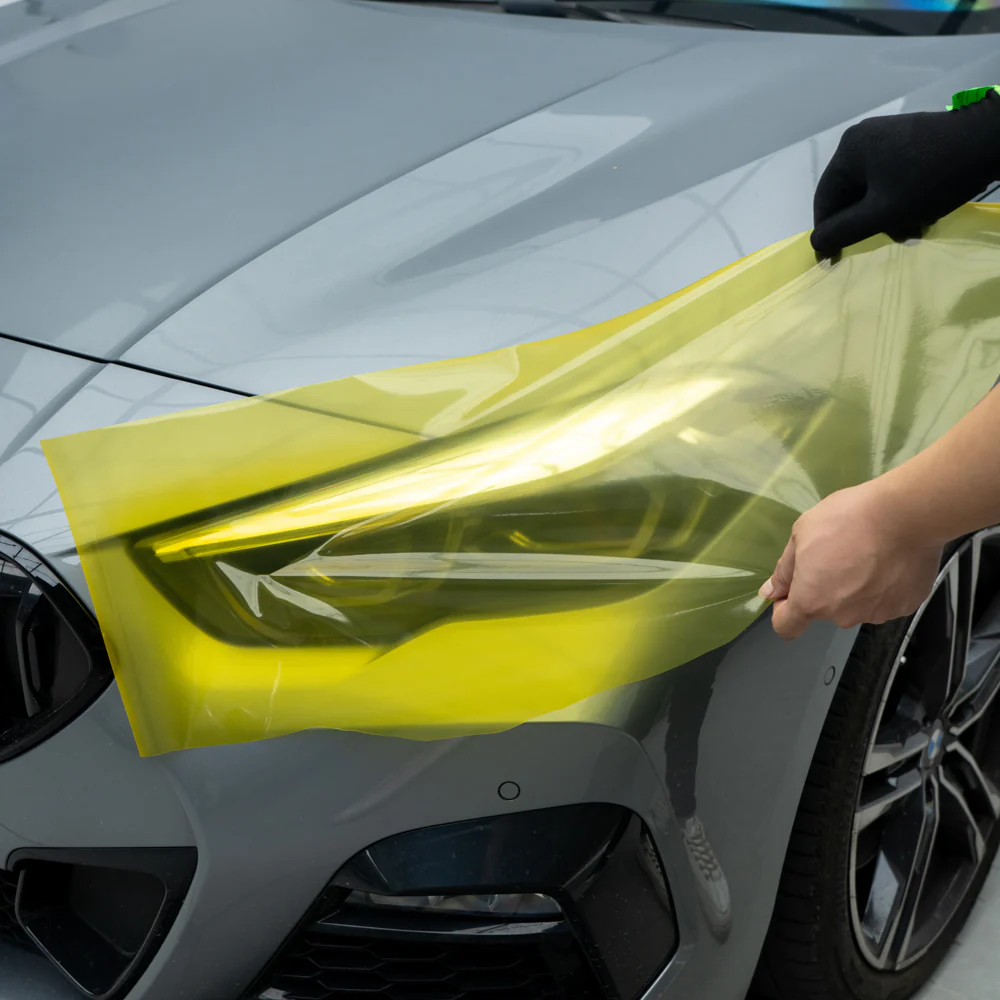 Golden Yellow Headlight Film with Air Channel Paper Liner - Image 8