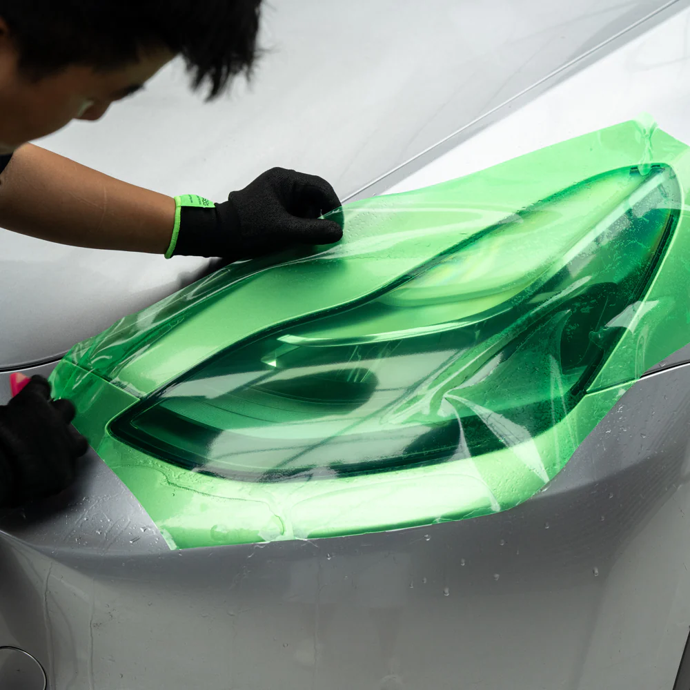 Green Headlight Film With Air Channel Paper Liner - Image 2